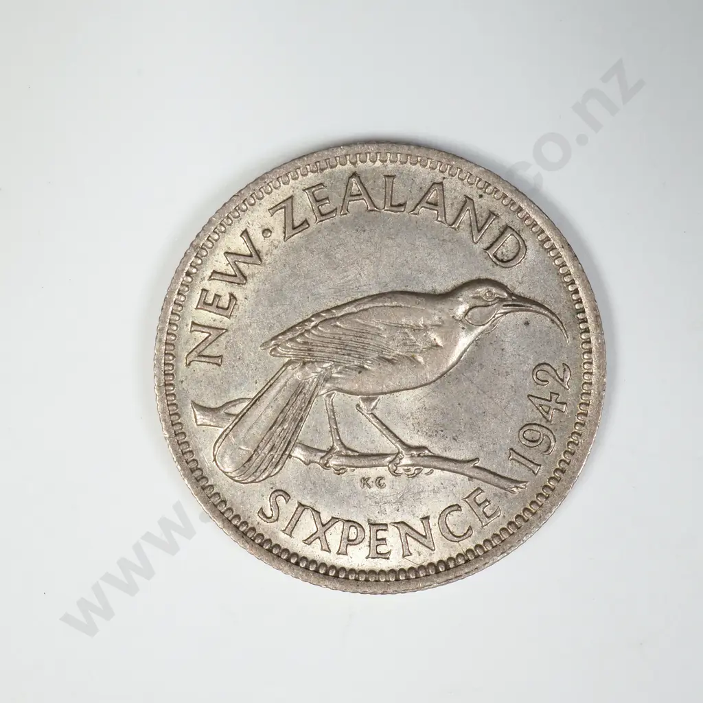 1942 SIXPENCE, E.F, C.V. $250 Image 1++