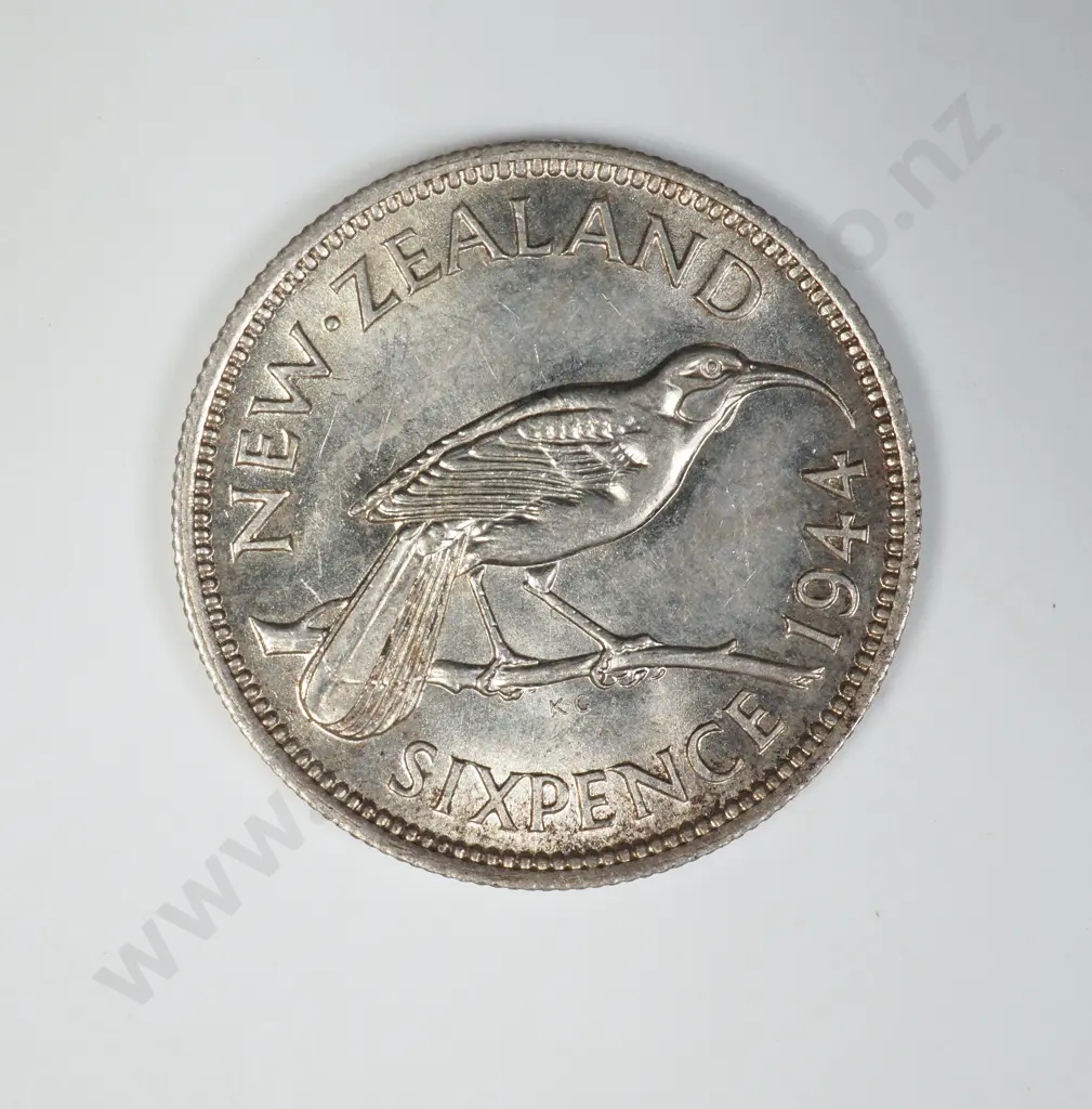 1944 SIXPENCE, A.UNC, C.V. $125 Image 1++