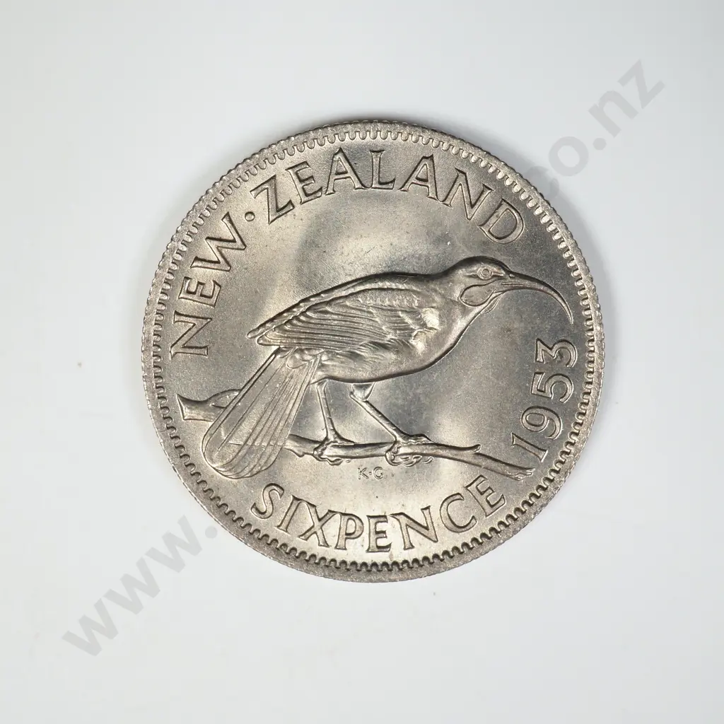 1953 SIXPENCE, UNC, C.V. $50 Image 1++