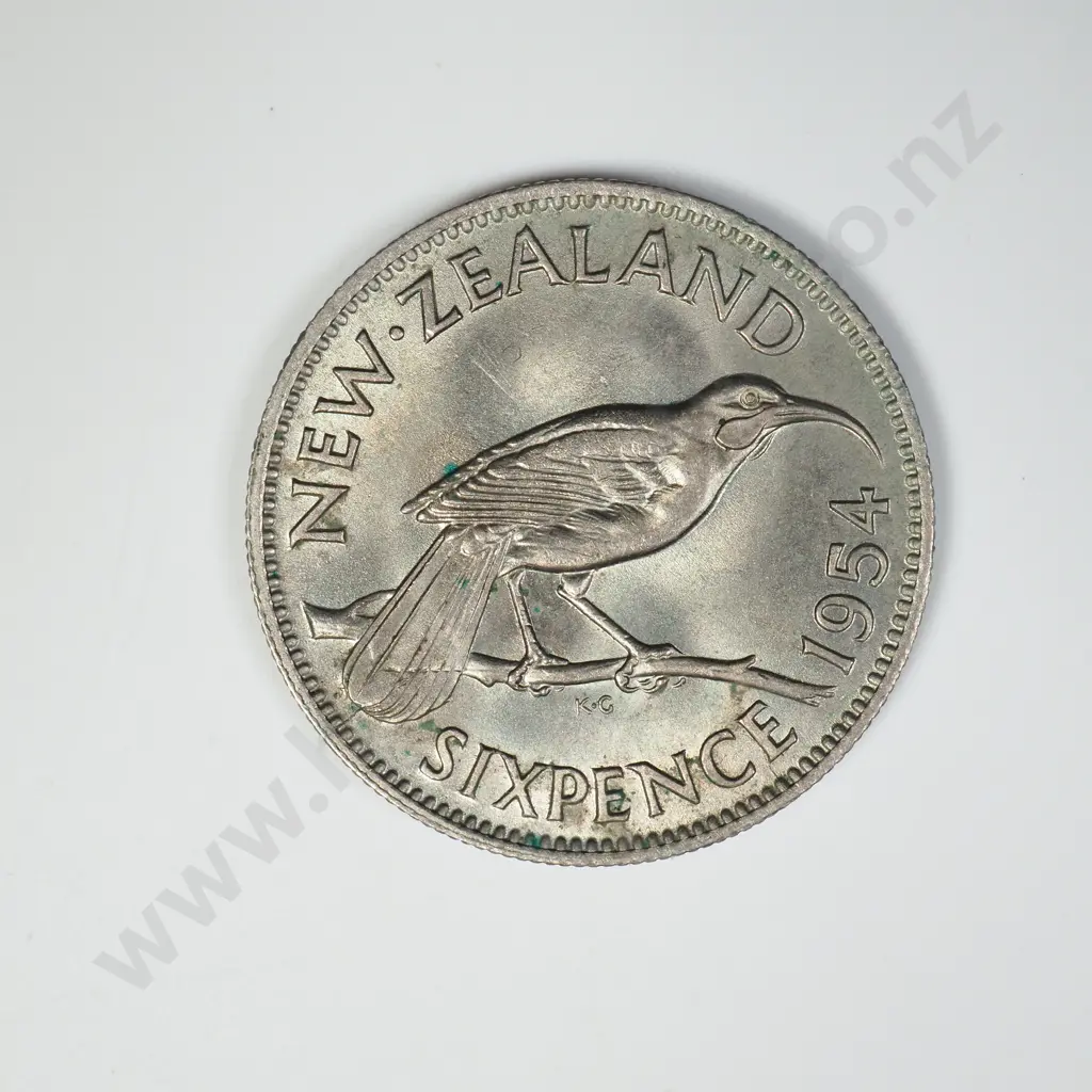 1954 SIXPENCE, A.UNC, C.V. $35 Image 1++