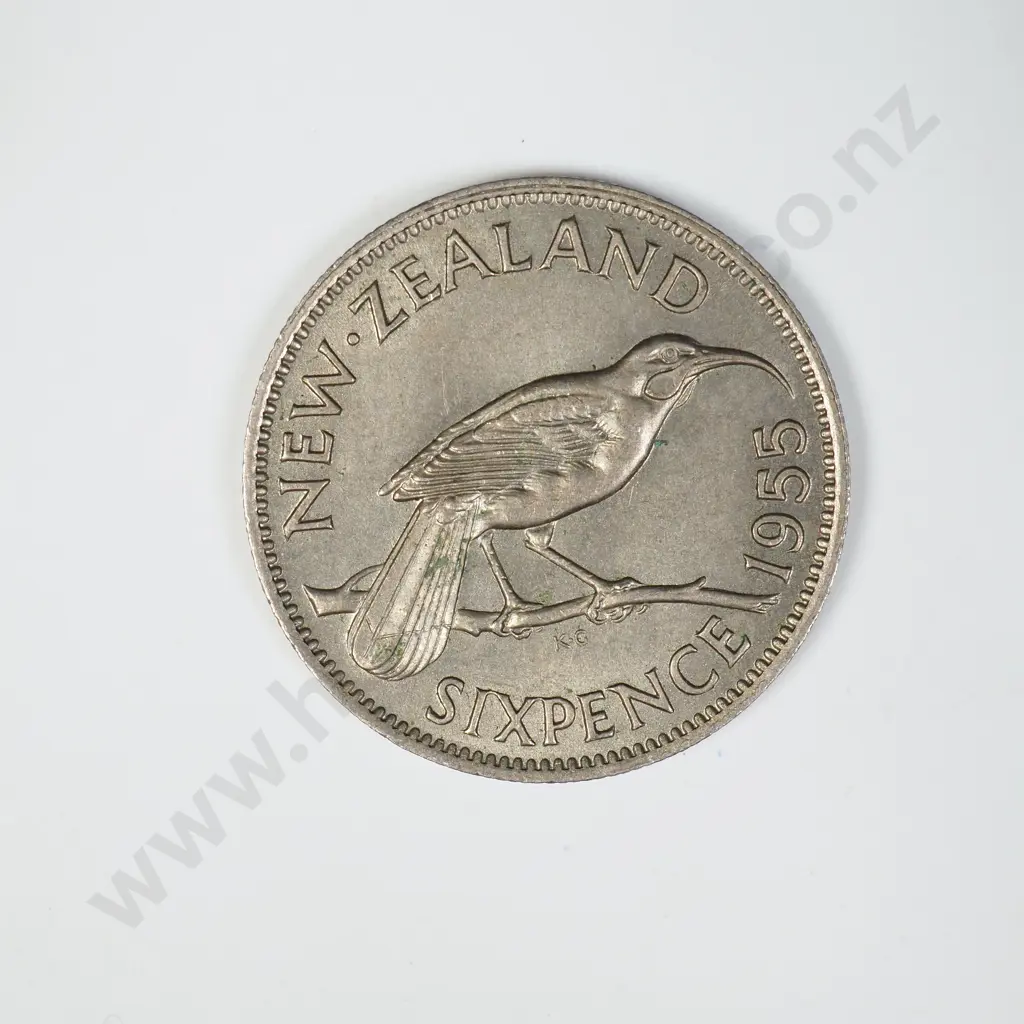 1955 SIXPENCE, A.UNC, C.V. $35 Image 1++