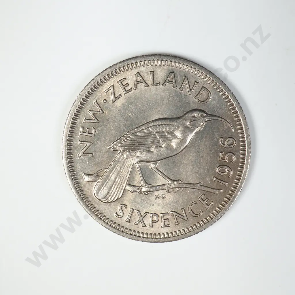1956 SIXPENCE, A.UNC, C.V. $25 Image 1++