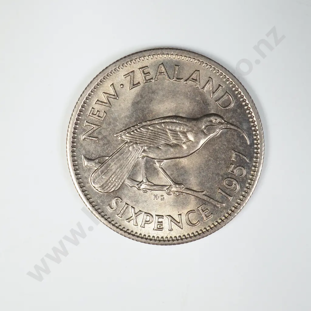1957 SIXPENCE, UNC, C.V. $35 Image 1++