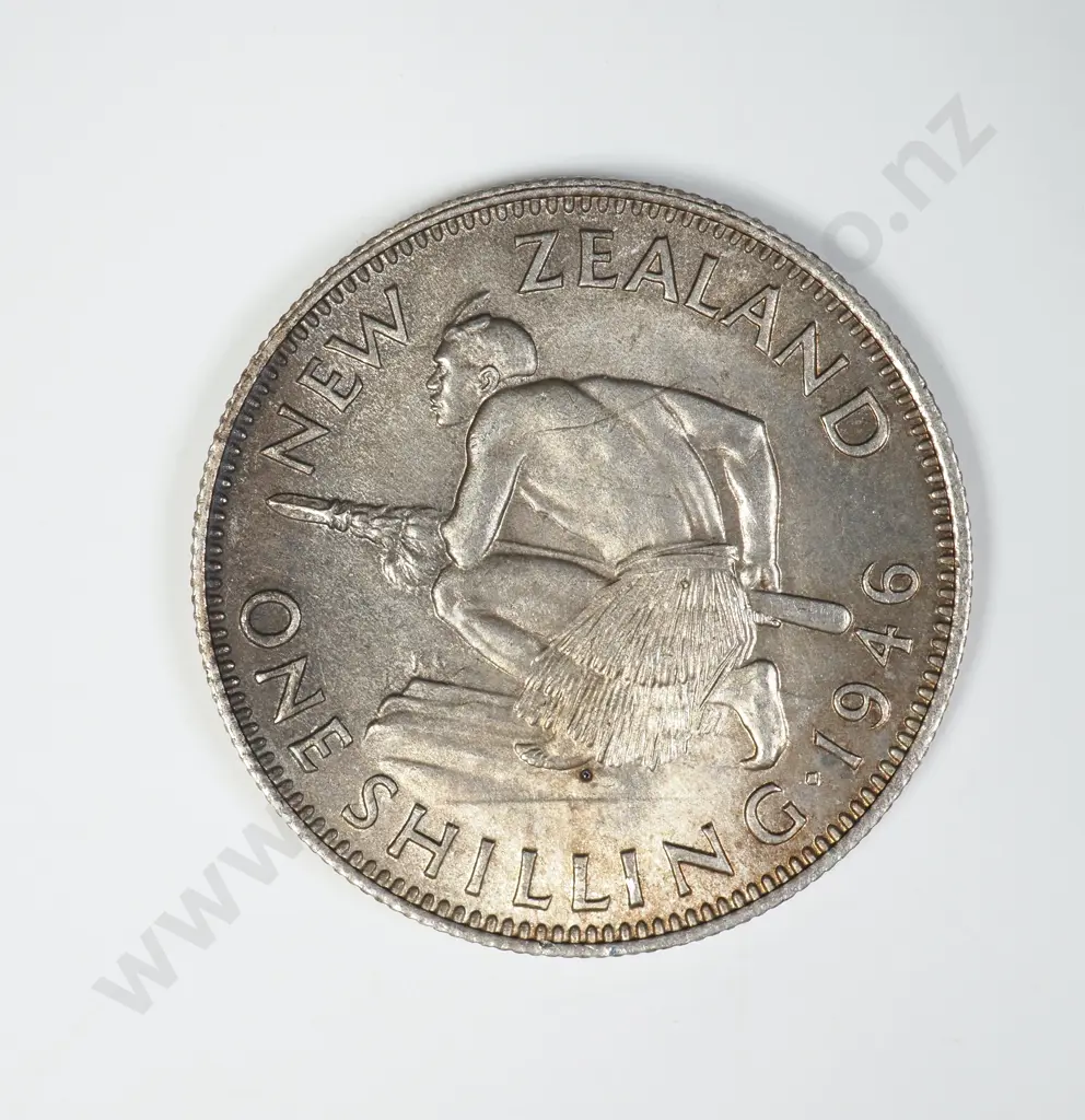 1946 ONE SHILLING, UNC ( TONED REVERSE ), C.V. $225 Image 1++
