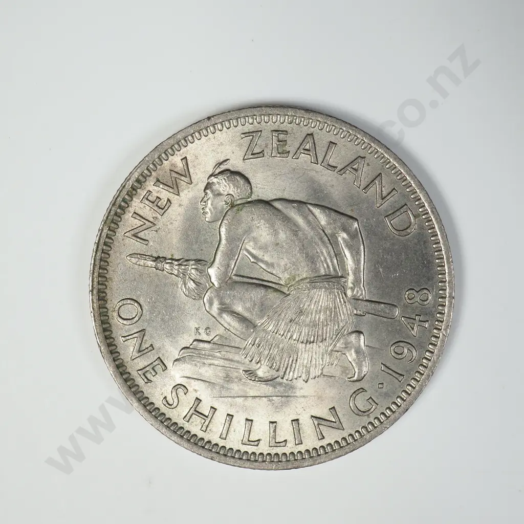 1948 ONE SHILLING, A.UNC, C.V. $150 Image 1++
