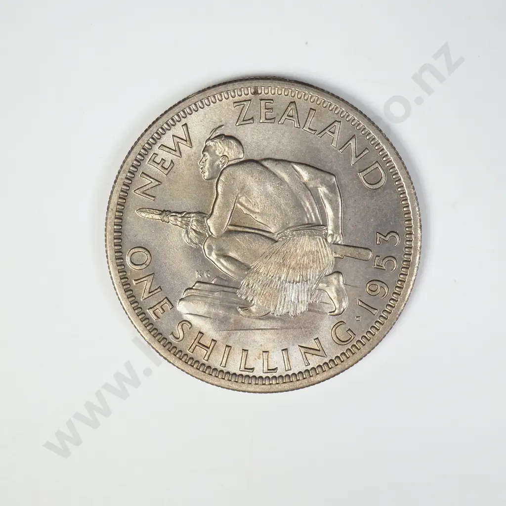 1953 ONE SHILLING, A.UNC, C.V. $50 Image 1++