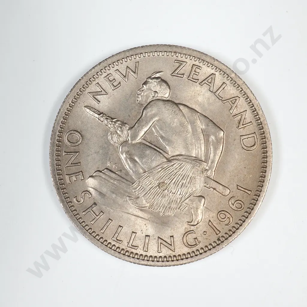 1961 ONE SHILLING, A.UNC, C.V. $25 Image 1++