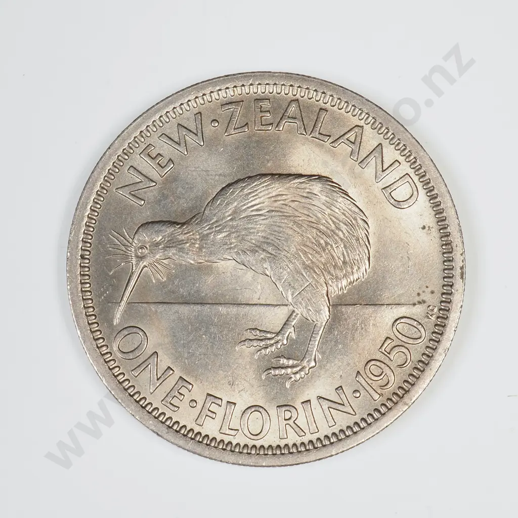 1950 FLORIN, A.UNC, C.V. $65 Image 1++