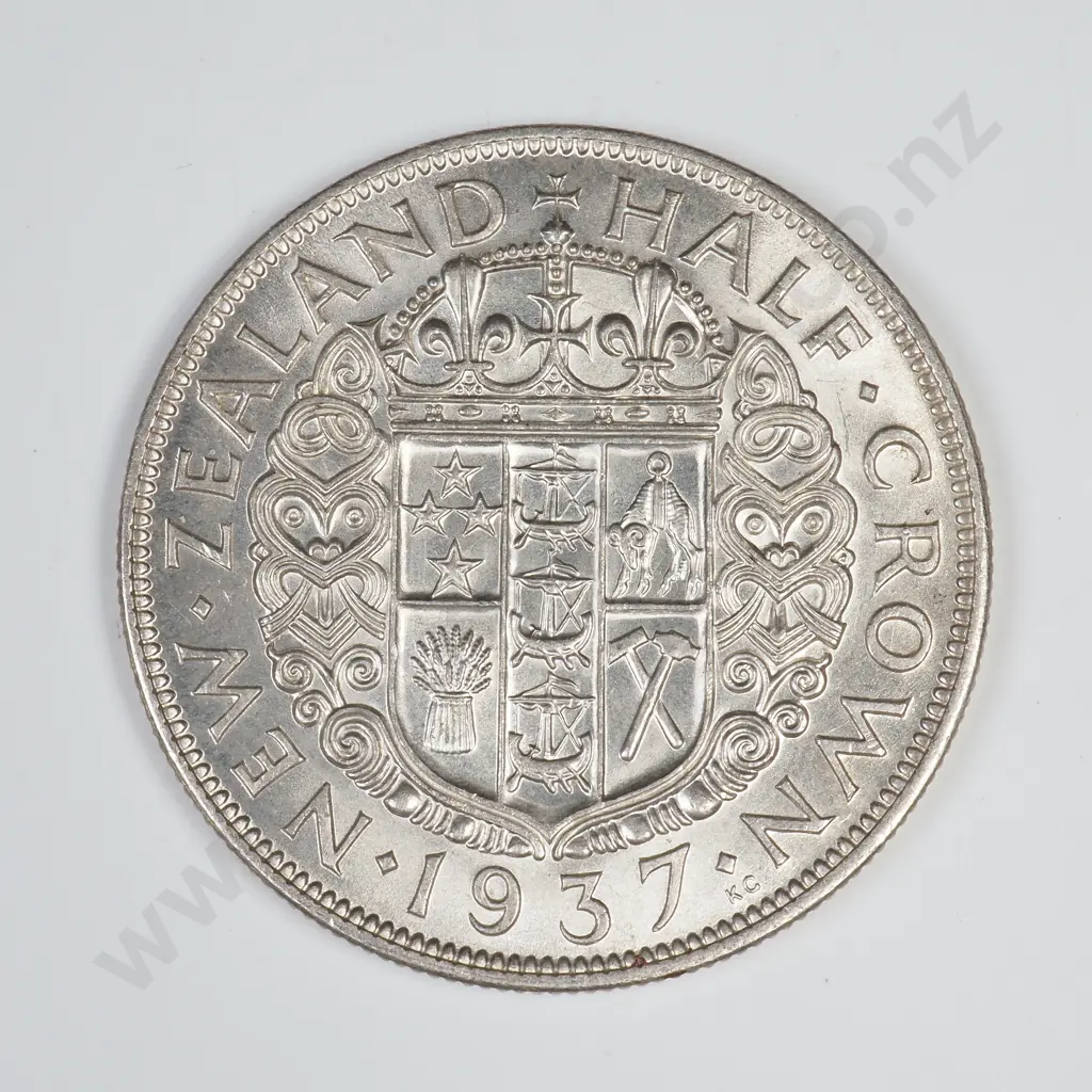 1937 HALFCROWN, A.UNC, C.V. $300 Image 1++