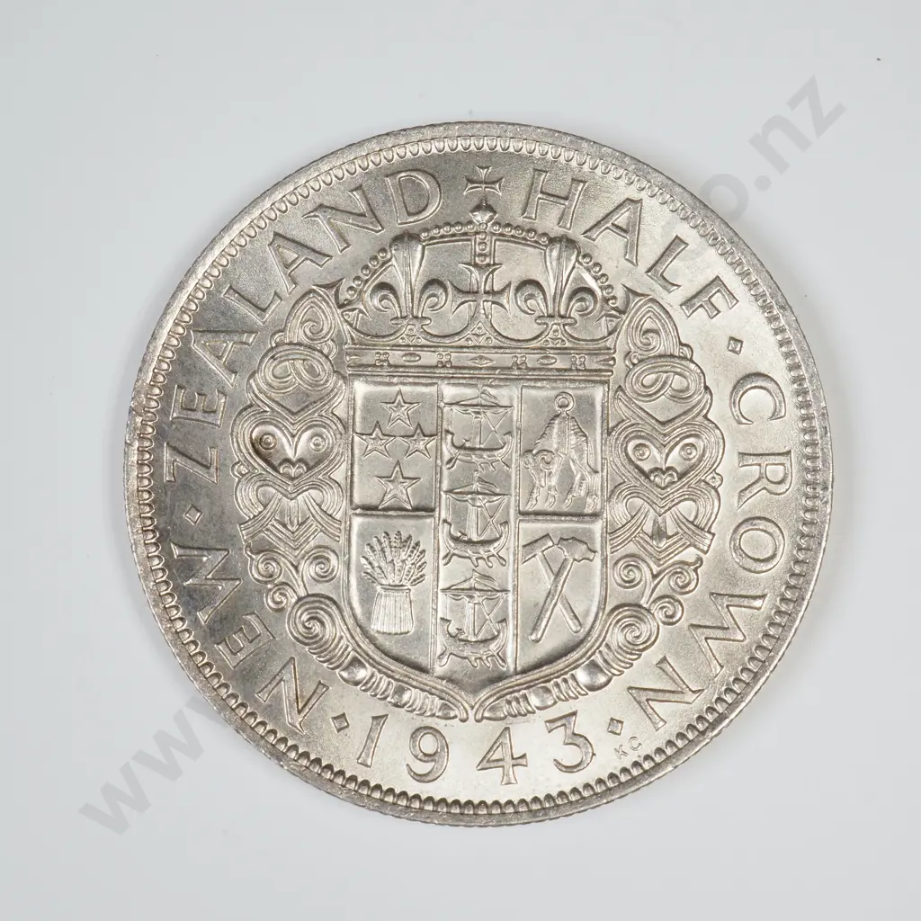 1943 HALFCROWN, A.UNC, C.V. $175 Image 1++