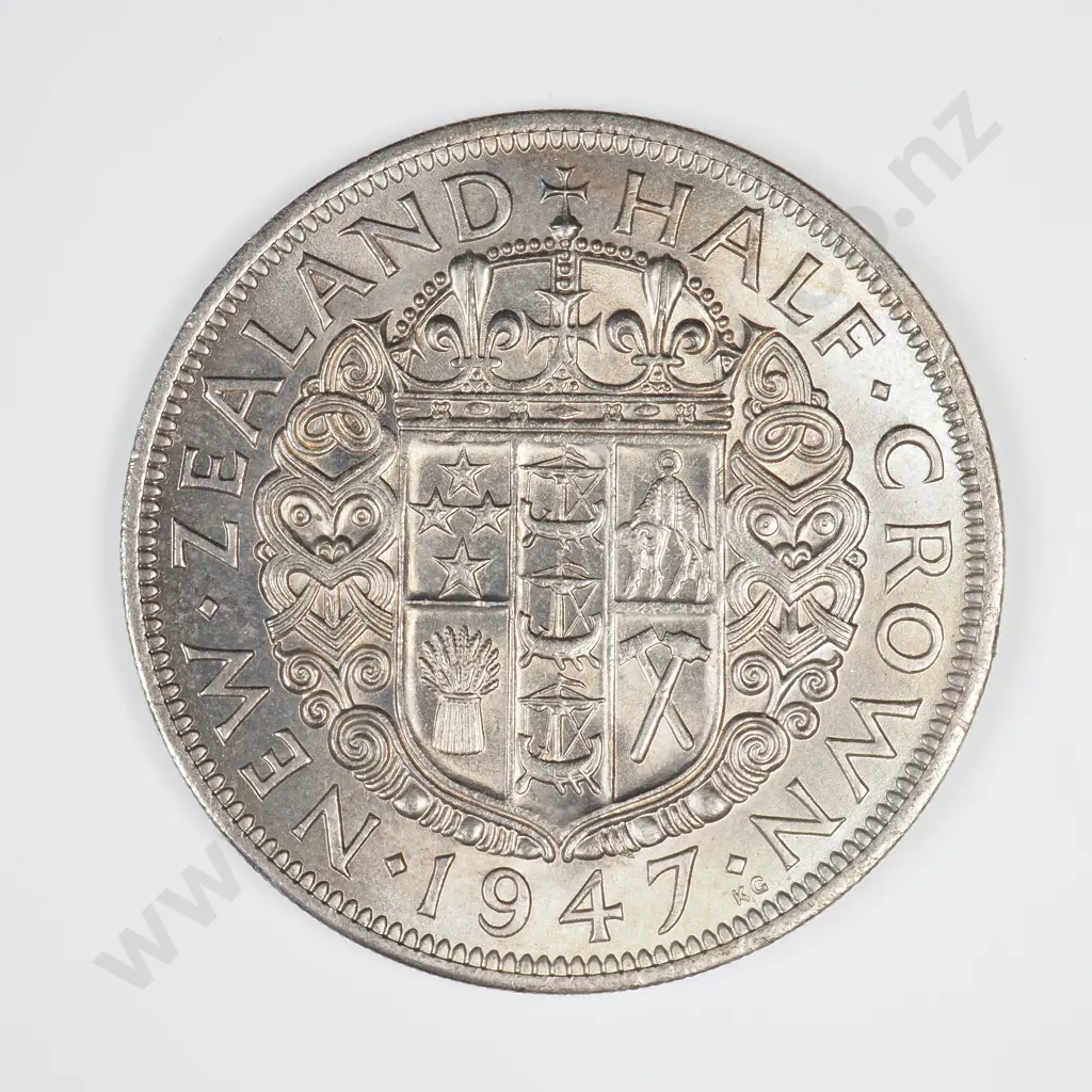 1947 HALFCROWN, A.UNC, C.V. $275 Image 1++