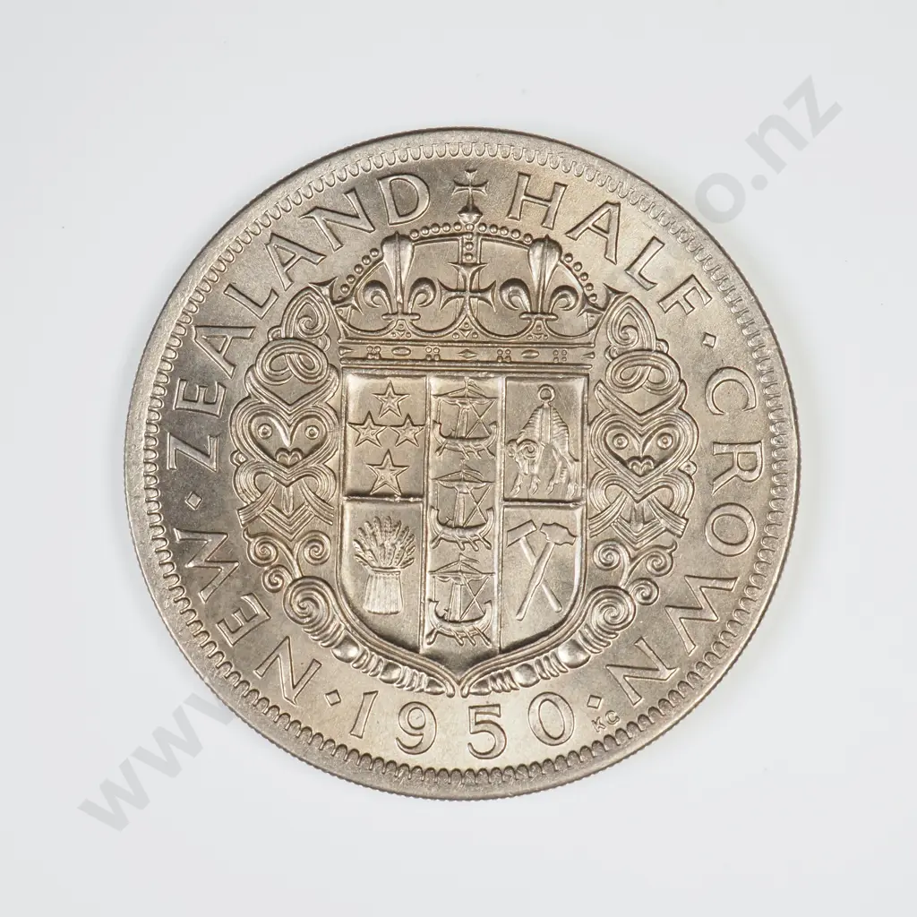 1950 DIE 1 HALFCROWN, UNC, C.V. $200 Image 1++