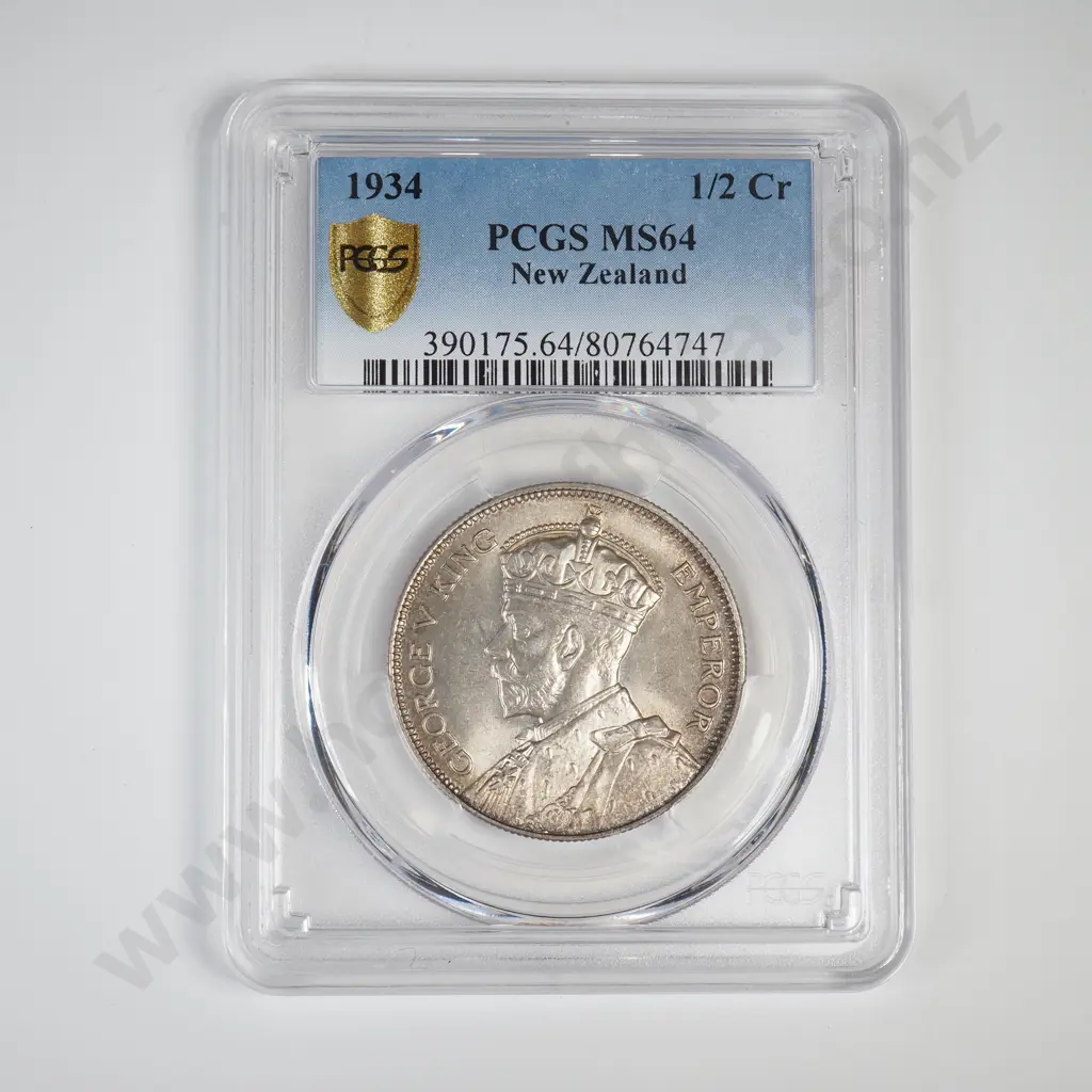 1934 HALFCROWN, MS64, MINIMUM C.V. $850 Image 1++