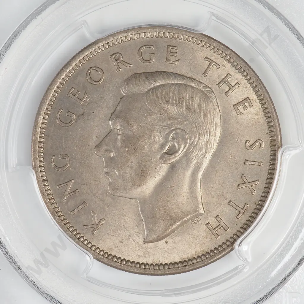 1950 DIE 2 HALFCROWN, AU58, MINIMUM C.V. $50 Image 1++