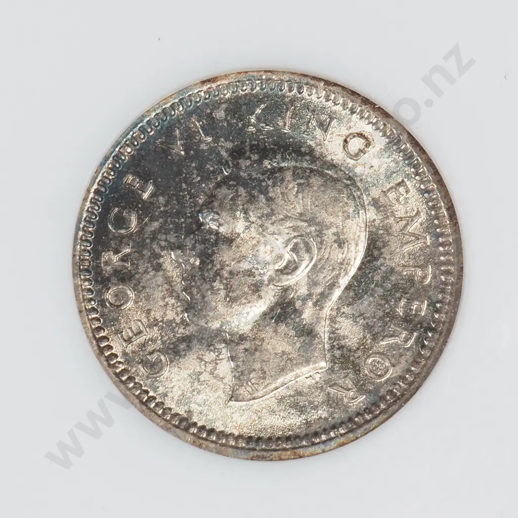 1942 'ONE DOT' THREEPENCE, ANACS GRADED MS64 ( TONED ), MINIMUM C.V $1500 Image 1++
