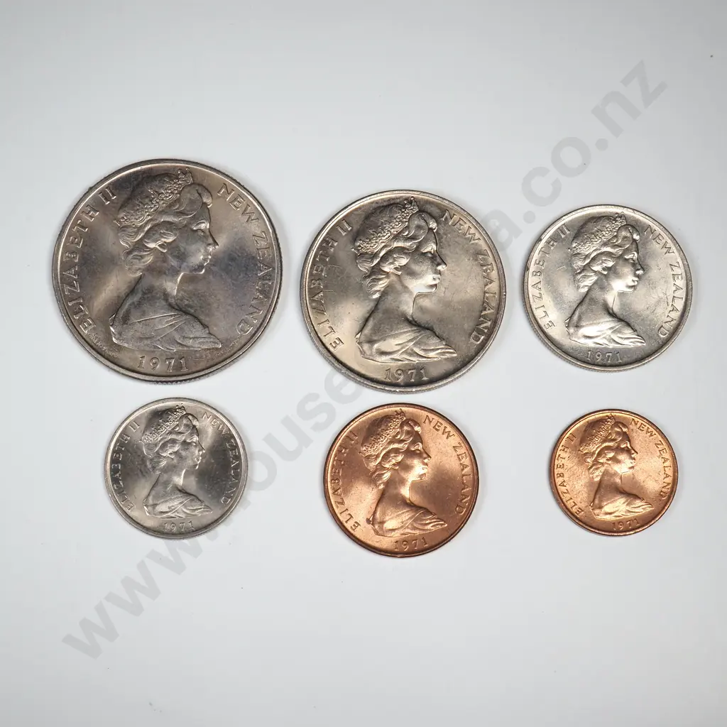 6 X 1971 UNC CIRCULATION COINS 1 TO 50 CENTS CCV$320 Image 1++