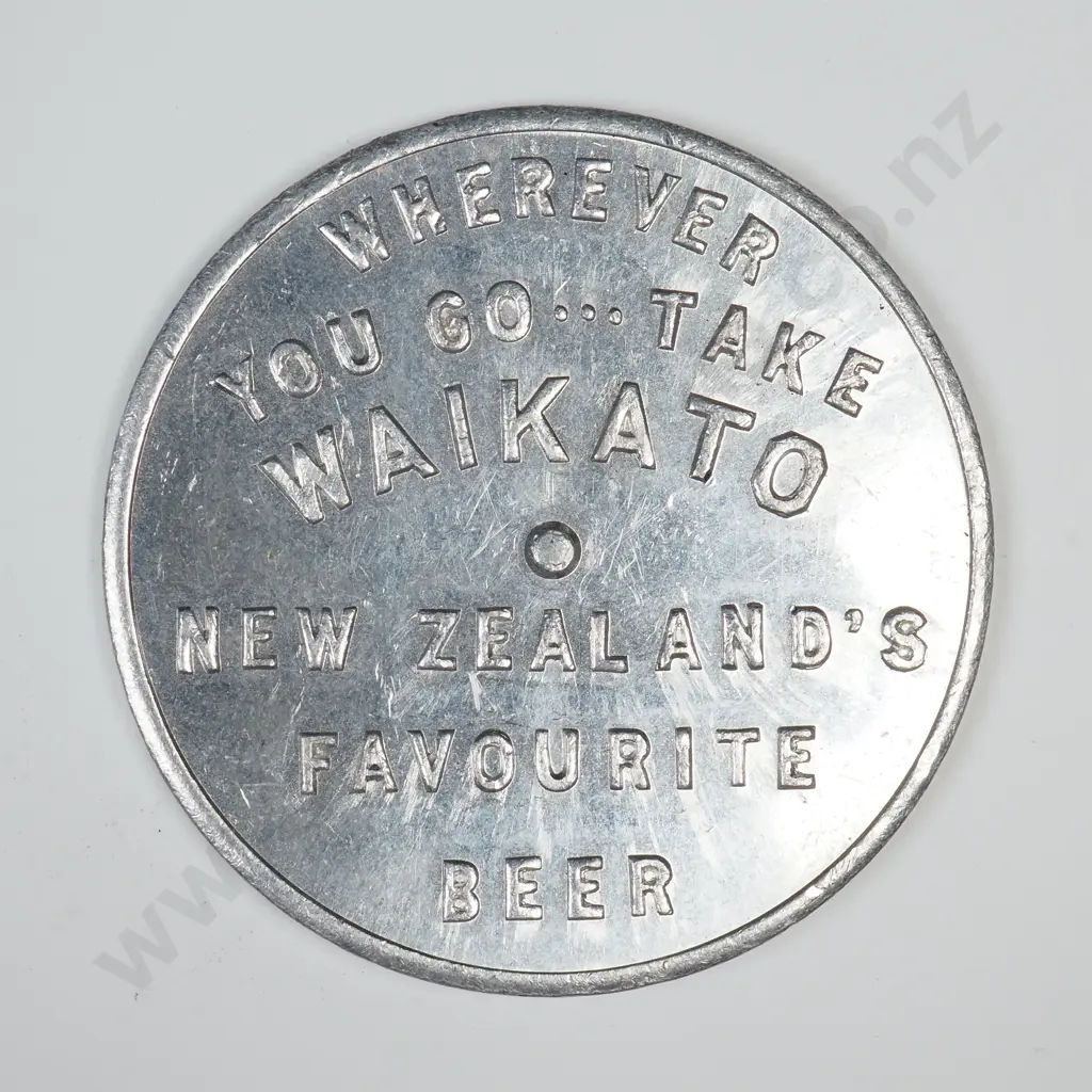 ALUMINIUM BAR SPINNER, WAIKATO BEER, 35MM, C.V $60 Image 1++