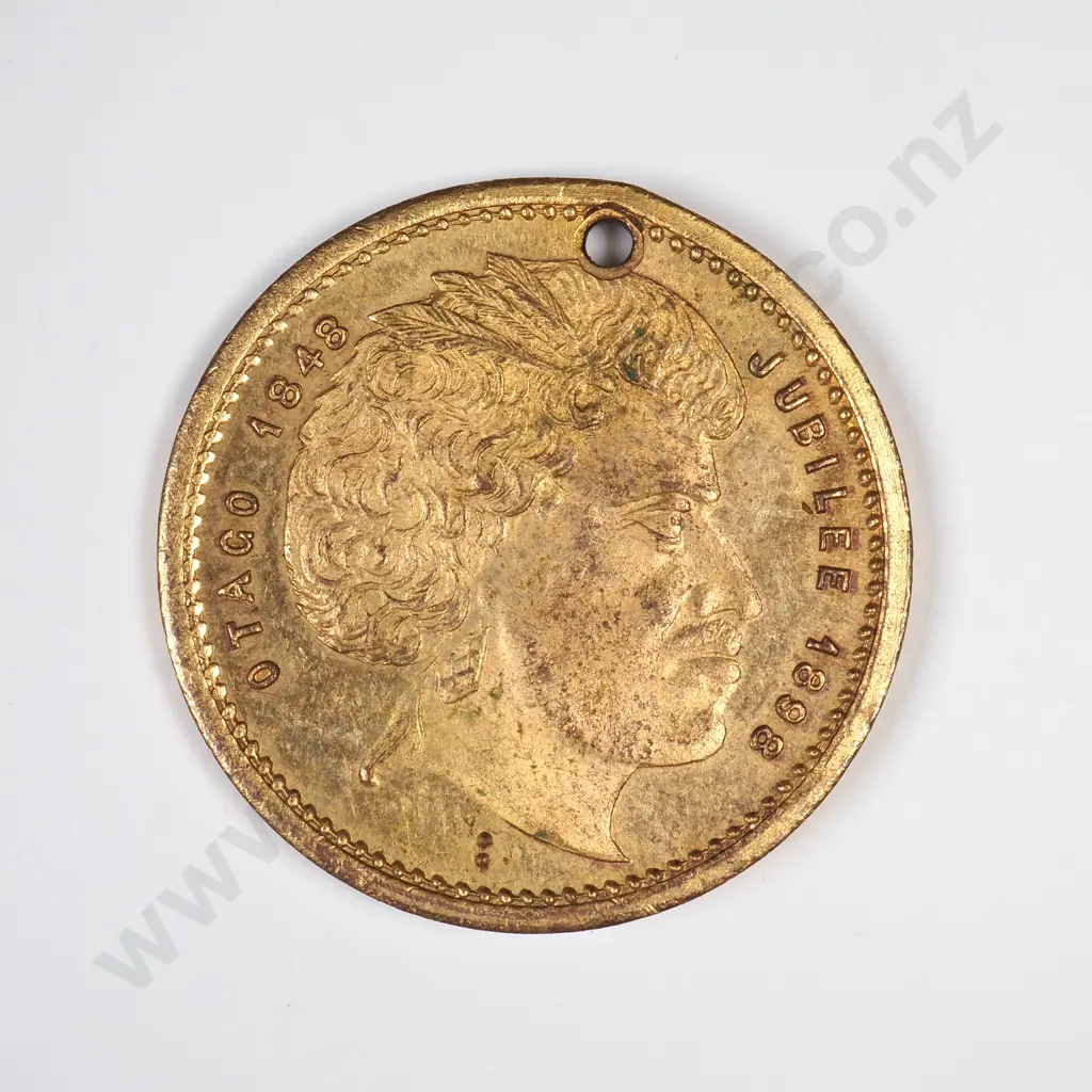 GILT MEDALET, OTAGO JUBILEE 1898, 22.5MM Image 1++