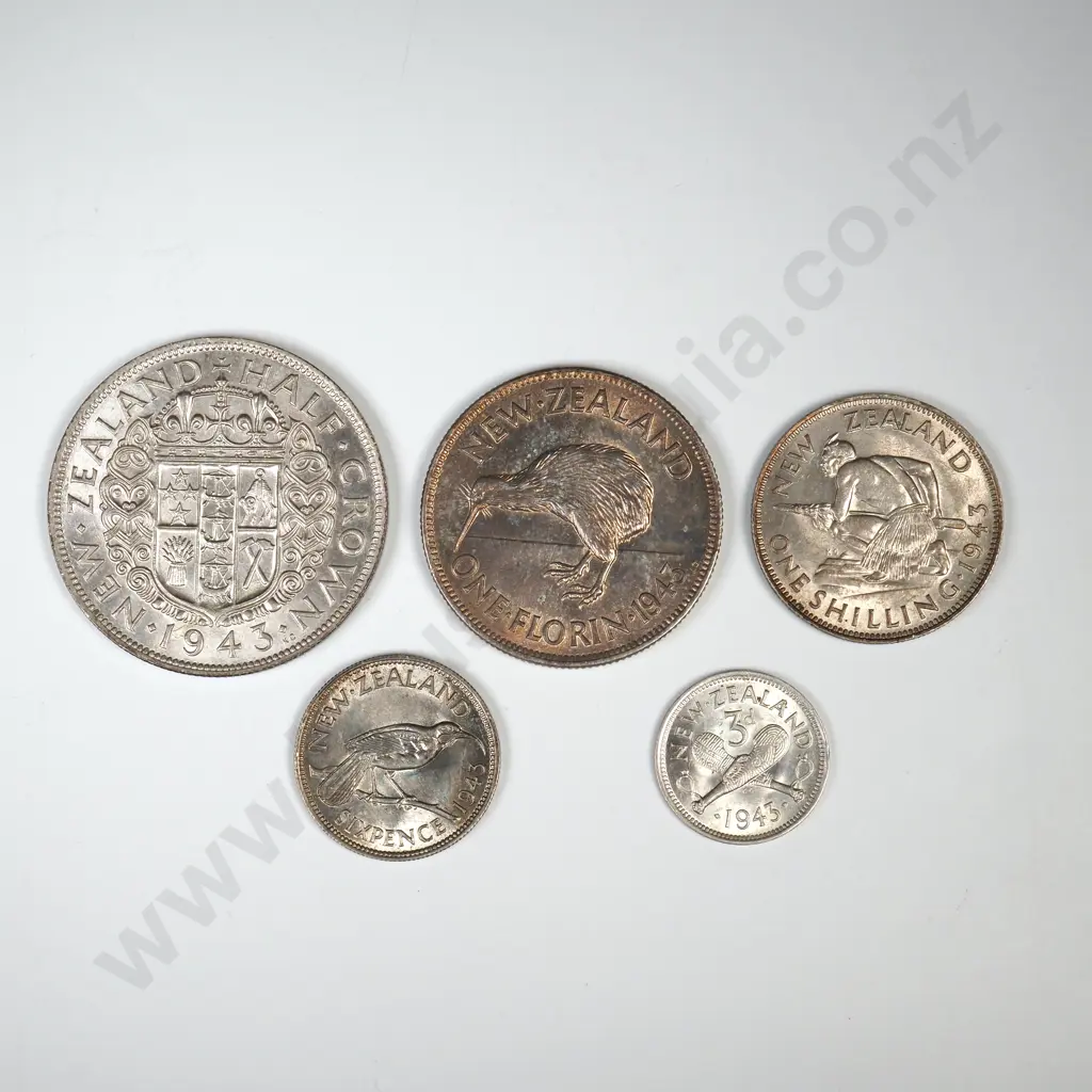 1943 FIVE COIN DATE SET, E.F OR BETTER MIN CCV$310 Image 1++