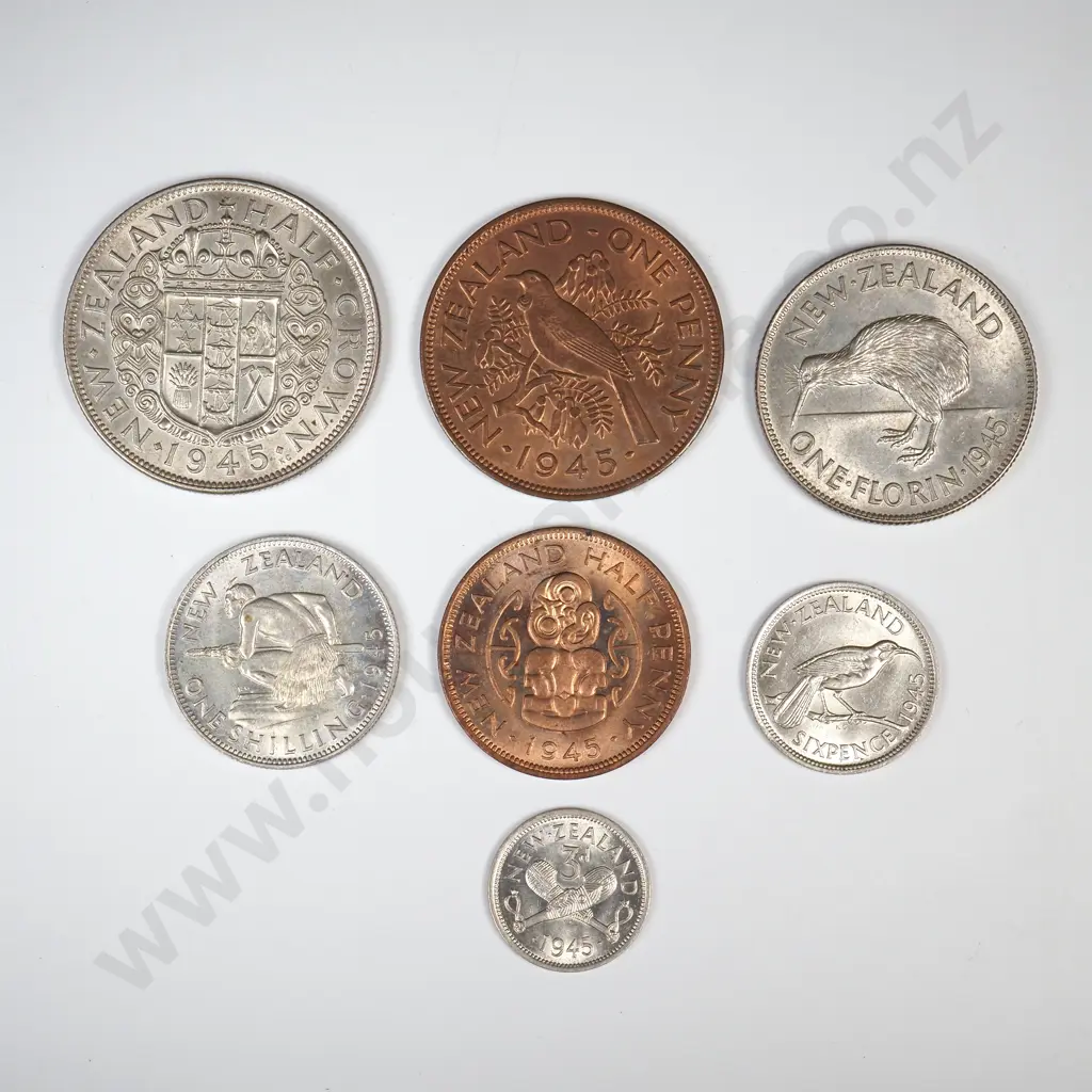 1945 SEVEN COIN DATE SET, E.F OR BETTER MIN CCV$325 Image 1++