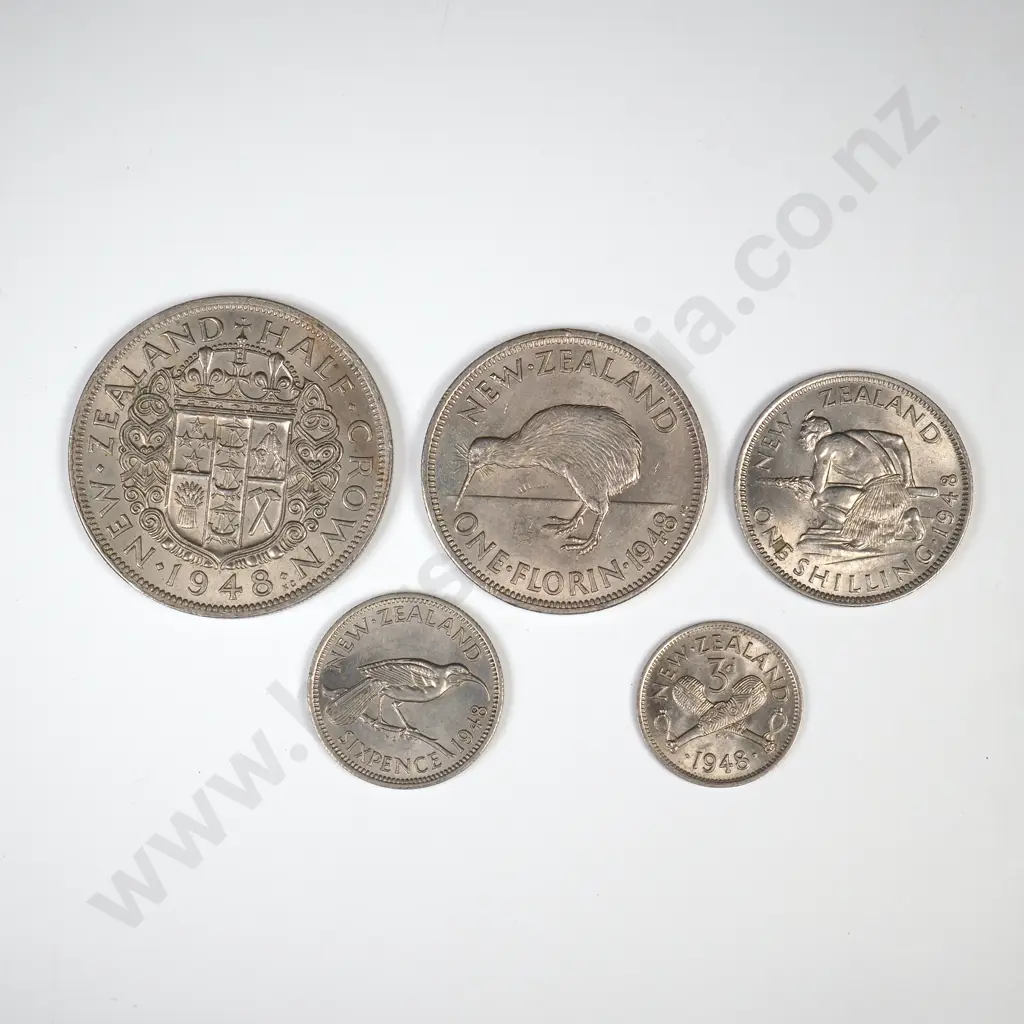 1948 FIVE COIN DATE SET, E.F CCV$340 Image 1++