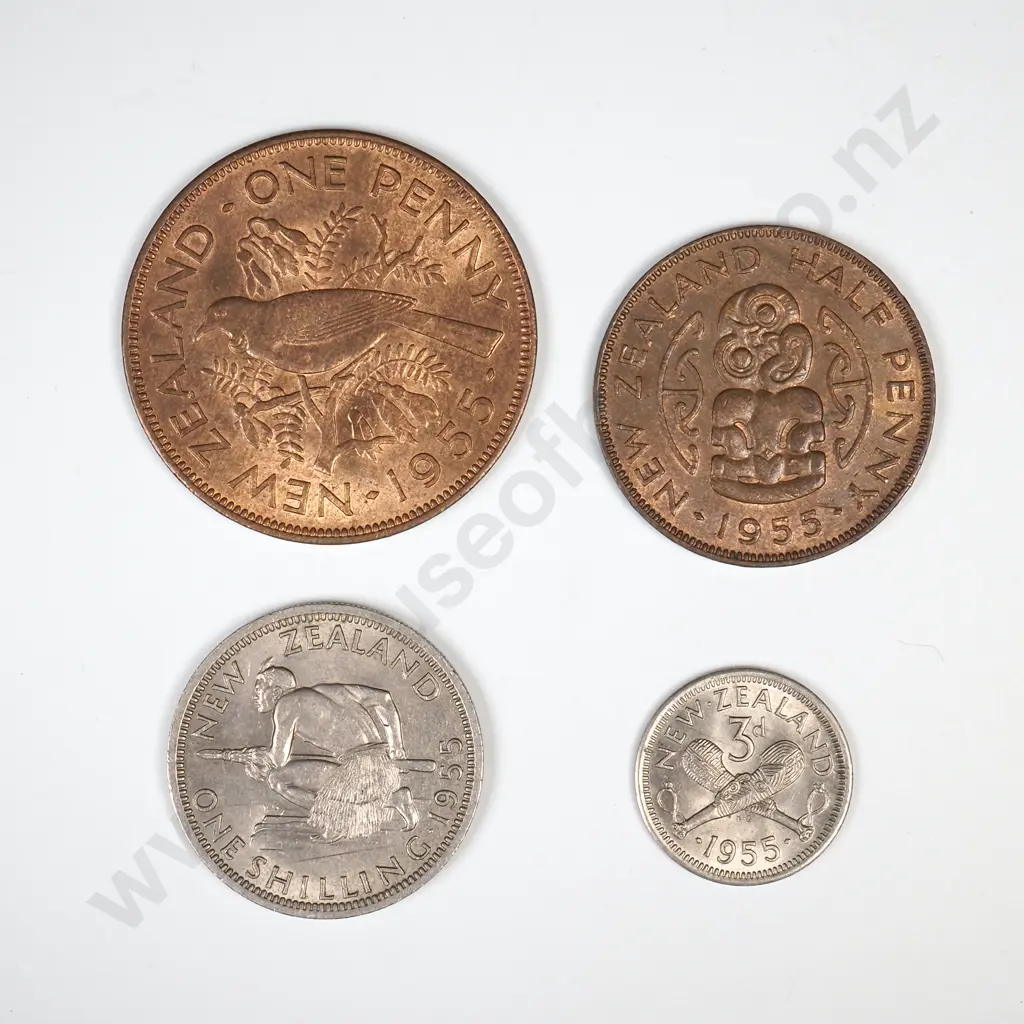 1955 FOUR COIN DATE SET, E.F TO UNC MIN CCV$155 Image 1++