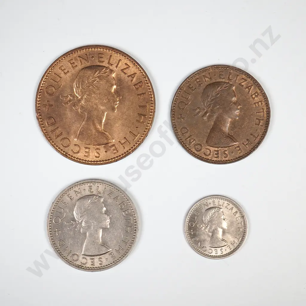 1955 FOUR COIN DATE SET, E.F TO UNC MIN CCV$155 Image 1++