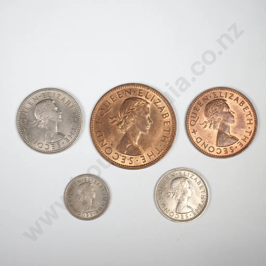 1959 FIVE COIN DATE SET, E.F OR BETTER Image 1++