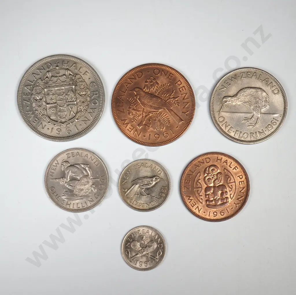 1961 SEVEN COIN DATE SET, E.F OR BETTER Image 1++