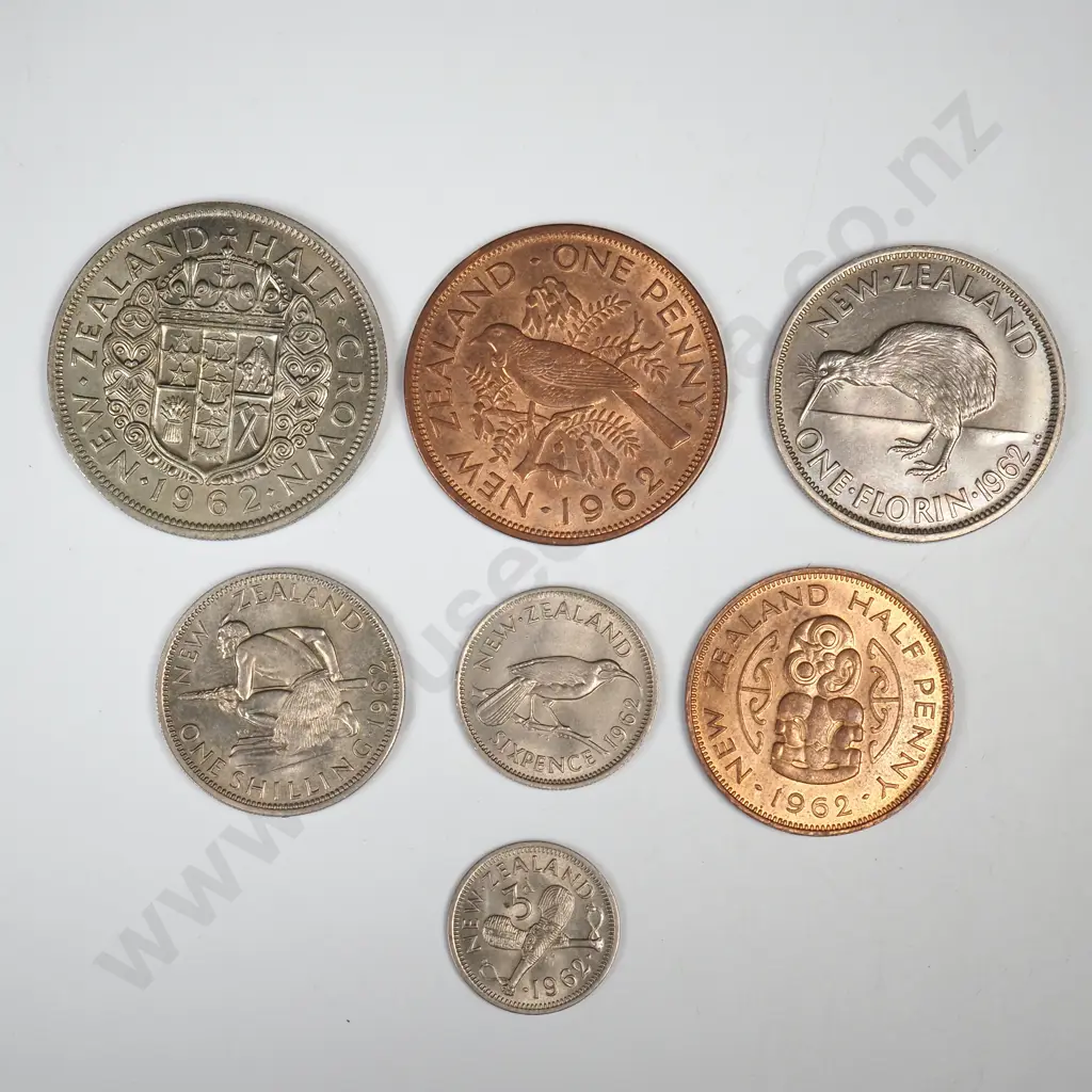 1962 SEVEN COIN DATE SET, E.F OR BETTER Image 1++