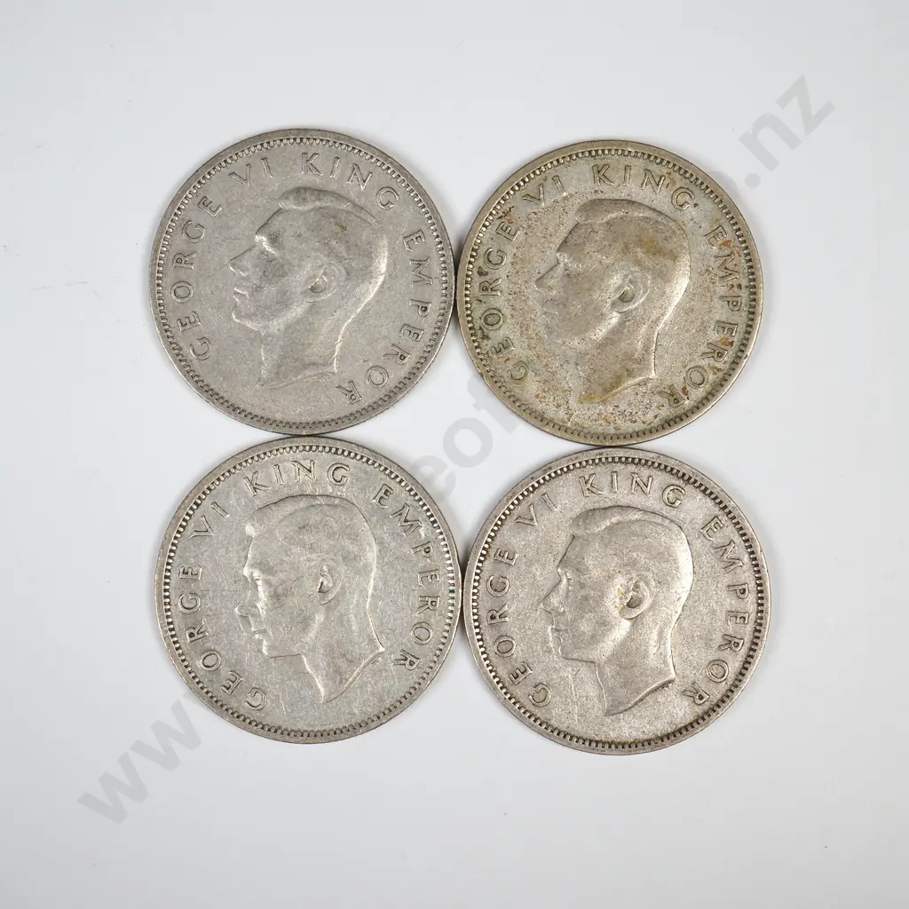4 X 1942 BROKEN BACK SHILLINGS, C.V $56 Image 1++