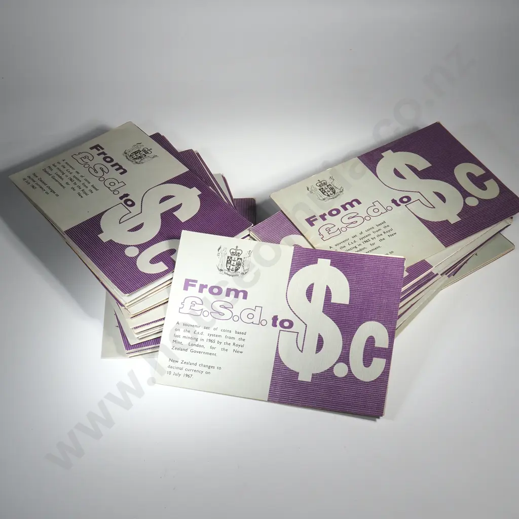 50 X 1965 POLISHED COIN SETS IN CARDBOARD FOLDERS, AVERAGE ( SOME COINS TONED ) MIN CCV$1250 Image 1++