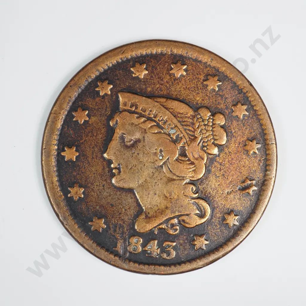 1843 Large Cent - Petite, Small Letters Image 1++