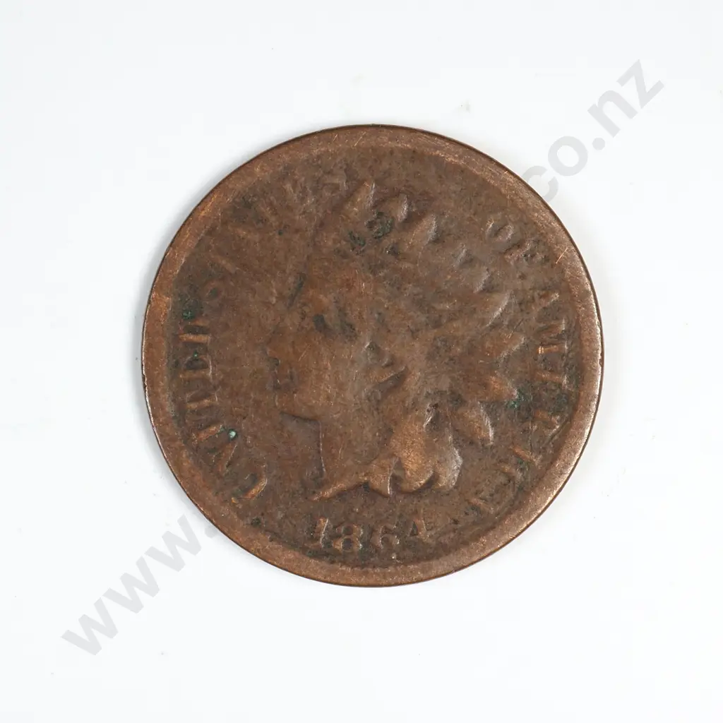 1864 Bronze Indian Head Cent Image 1++
