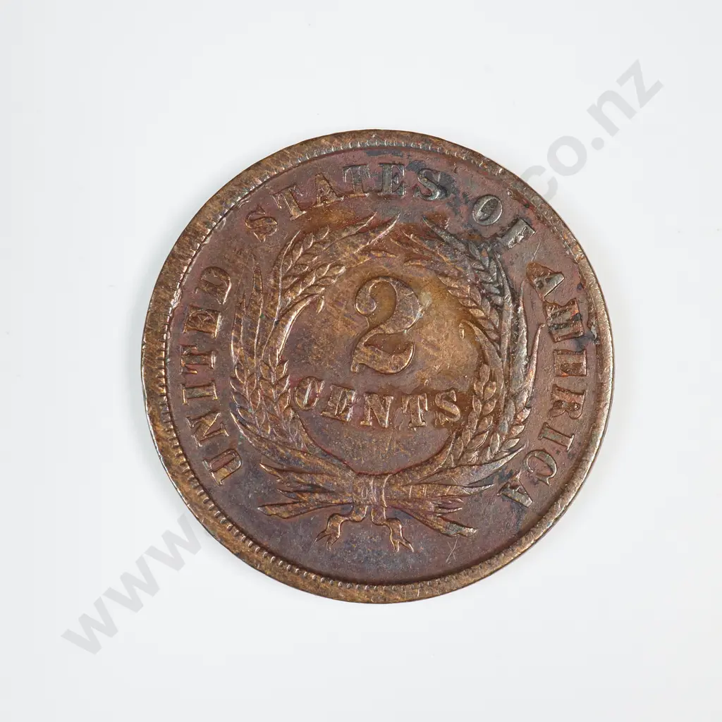 1864 Large Motto Two Cent Piece Image 1++