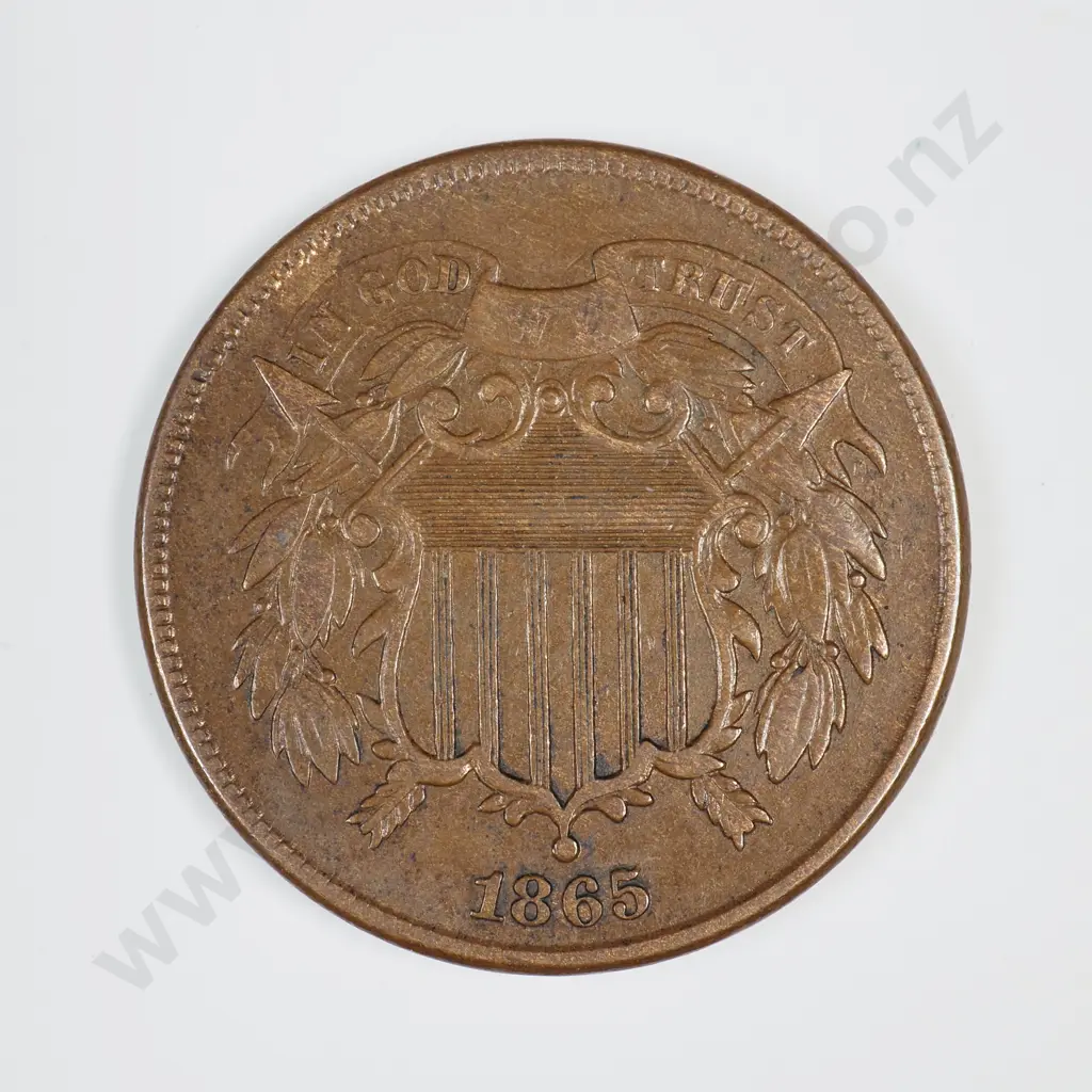 1865 Two Cent Piece Image 1++