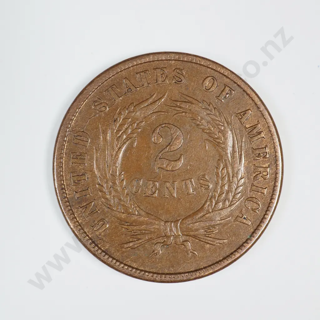 1865 Two Cent Piece Image 1++