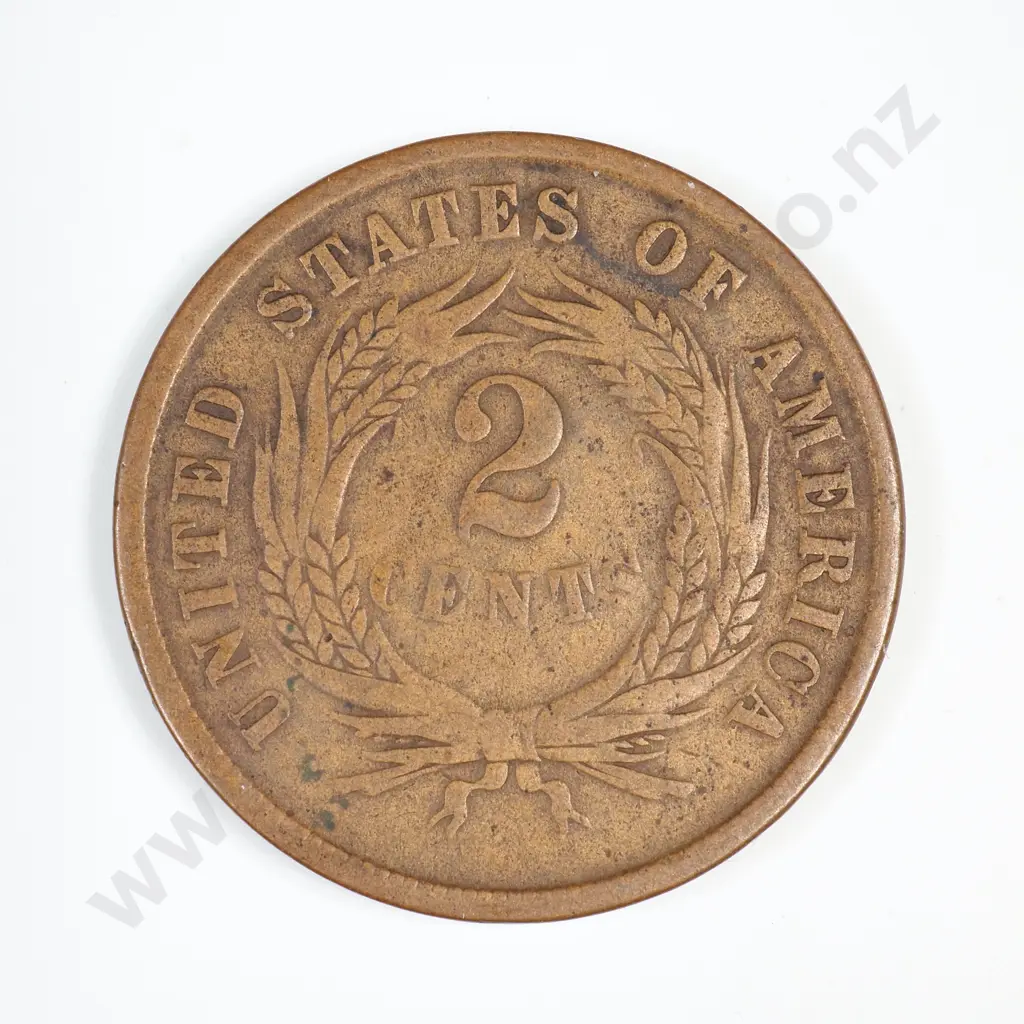 1866 Two Cent Piece Image 1++