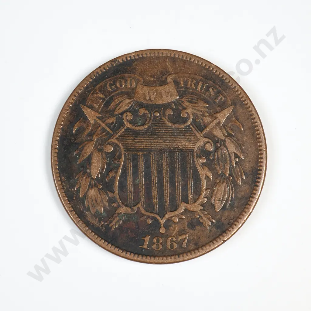 1867 Two Cent Piece Image 1++