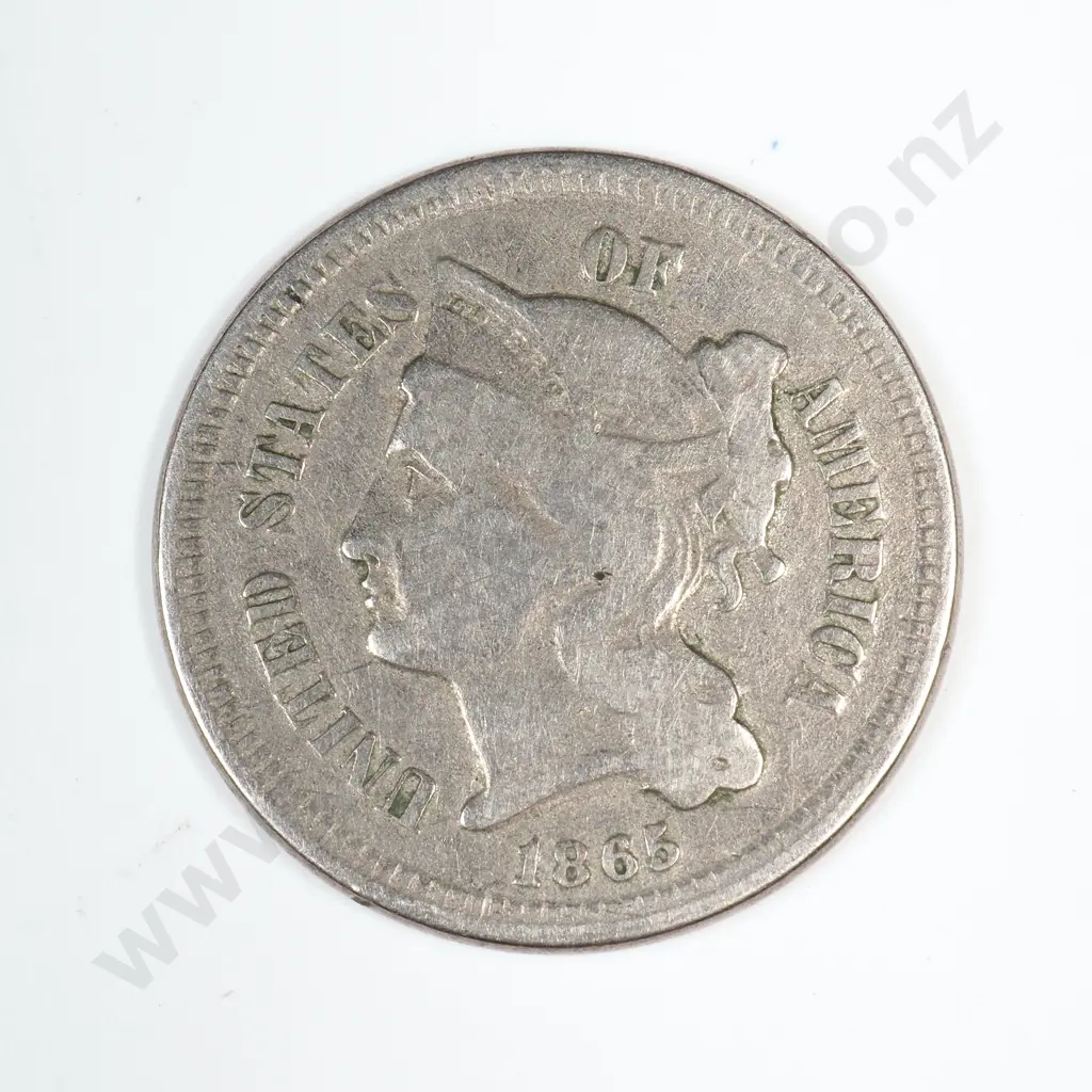 1865 Three Cent Nickel Image 1++