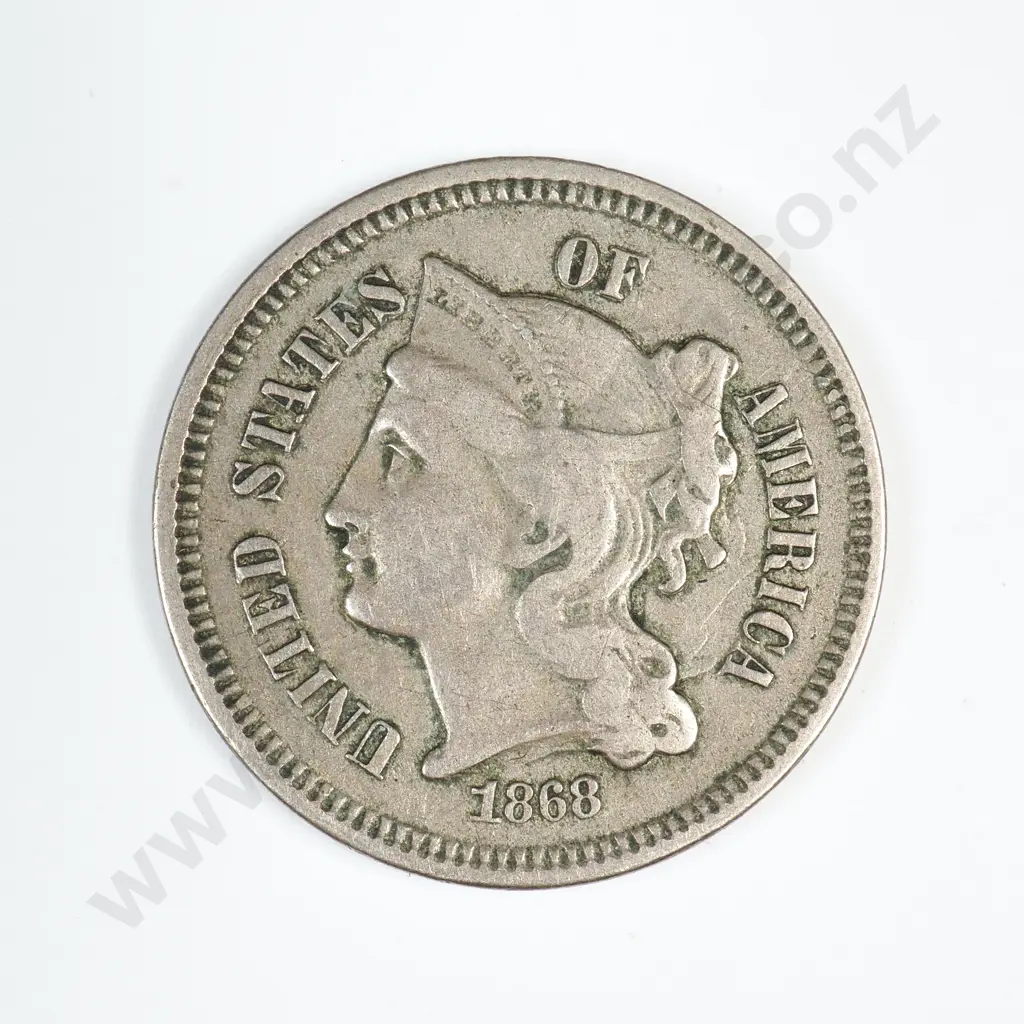 1868 Three Cent Nickel Image 1++