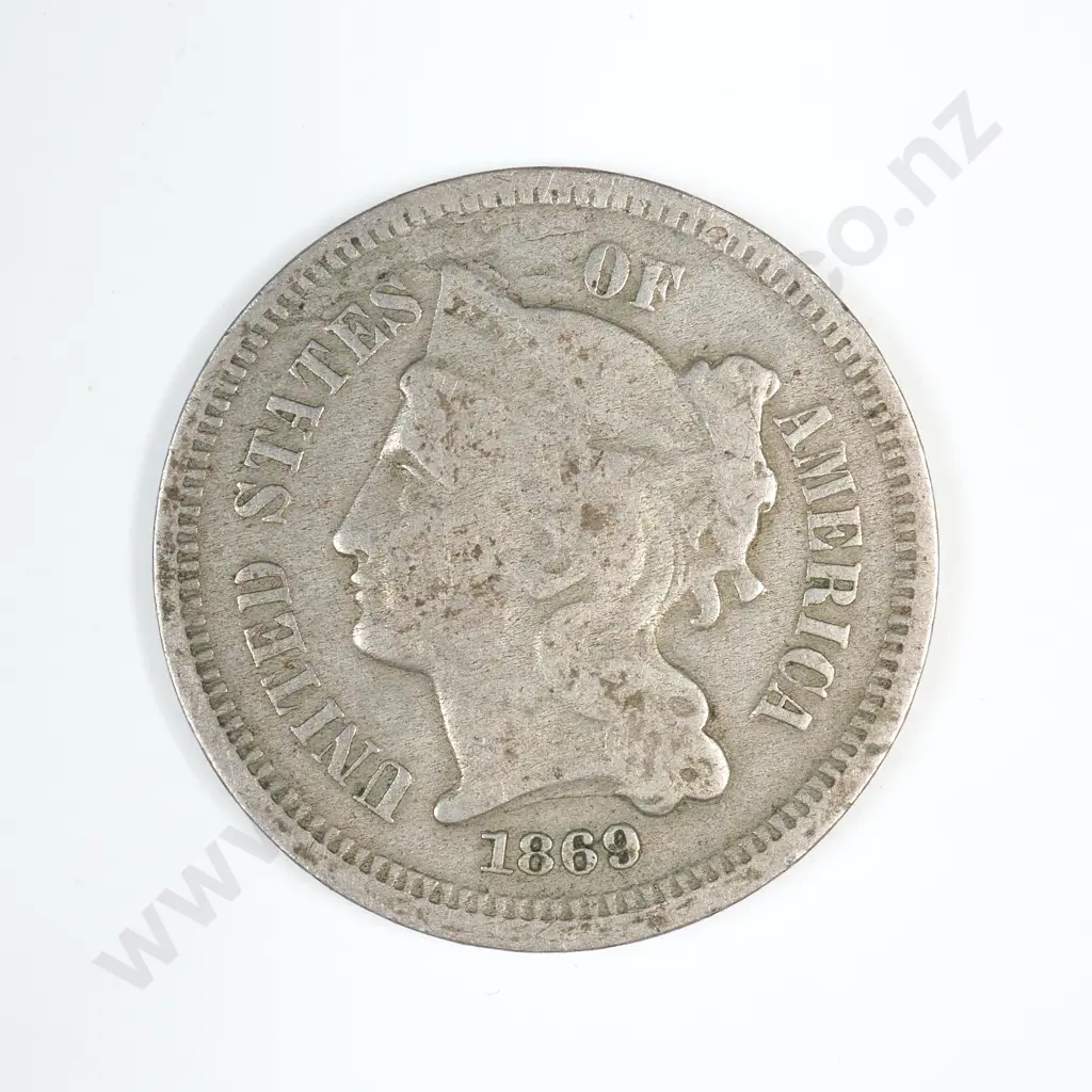 1869 Three Cent Nickel Image 1++