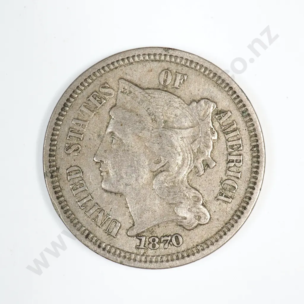 1870 Three Cent Nickel Image 1++