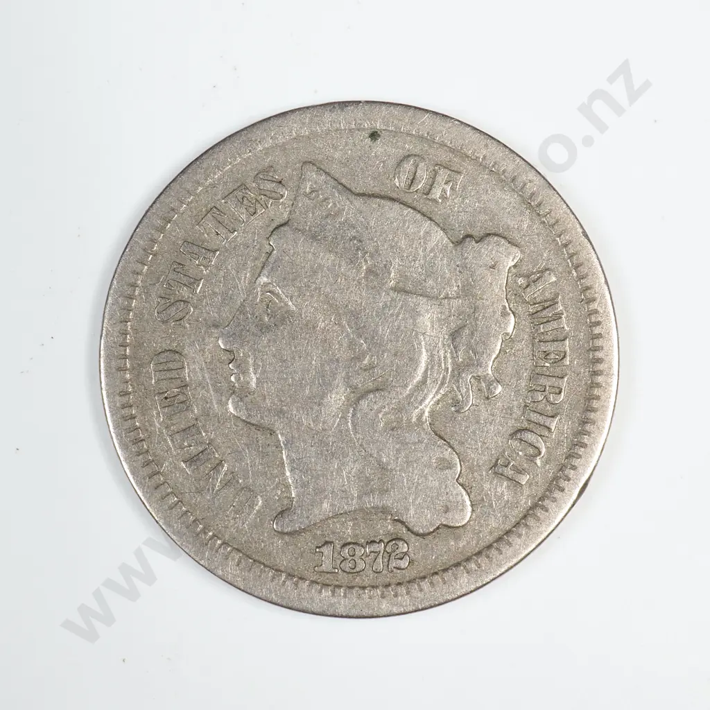 1872 Three Cent Nickel Image 1++