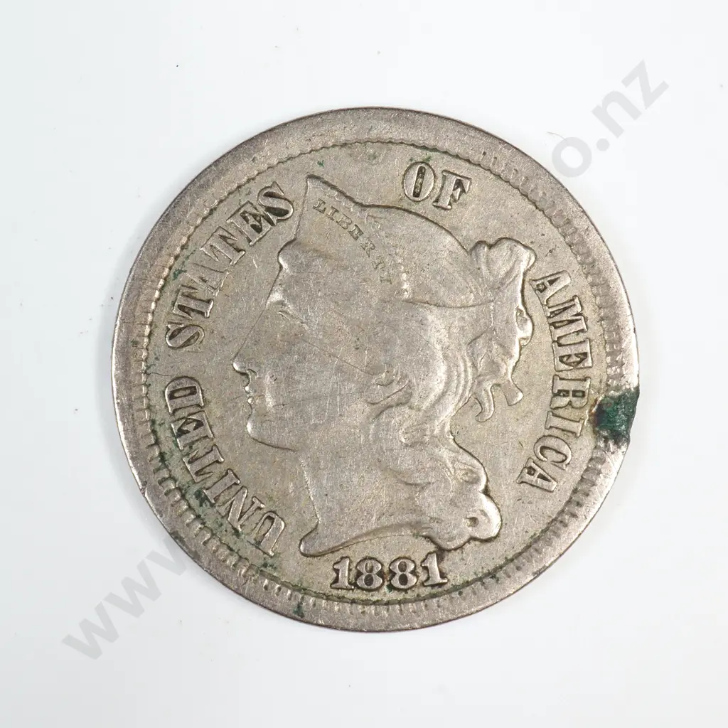 1881 Three Cent Nickel Image 1++
