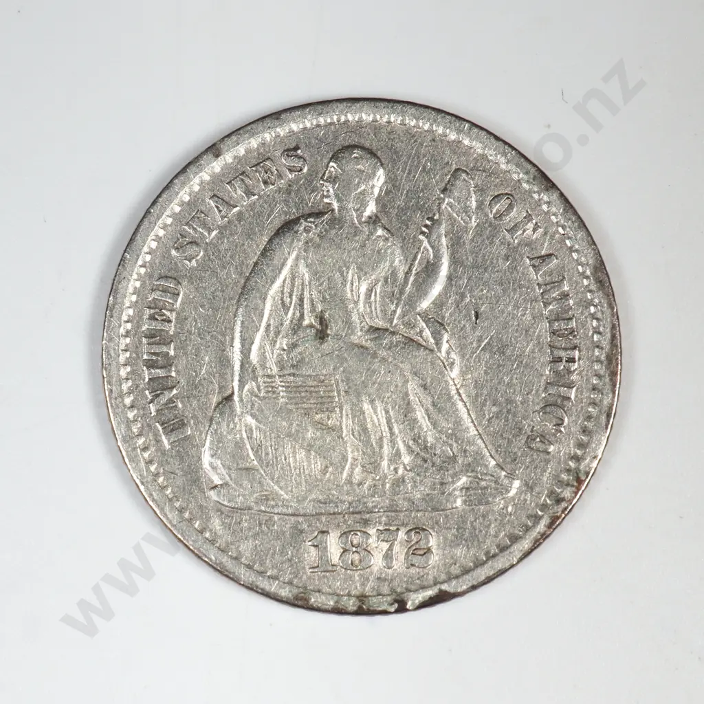 1872 S Mintmark Under Half Dime Image 1++