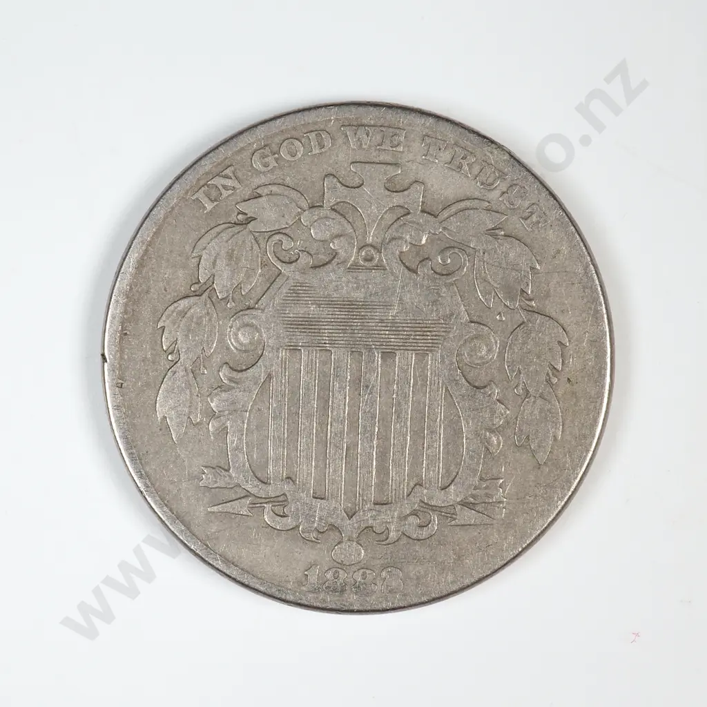 1883 Shield Nickel - 3 Over 2 Image 1++