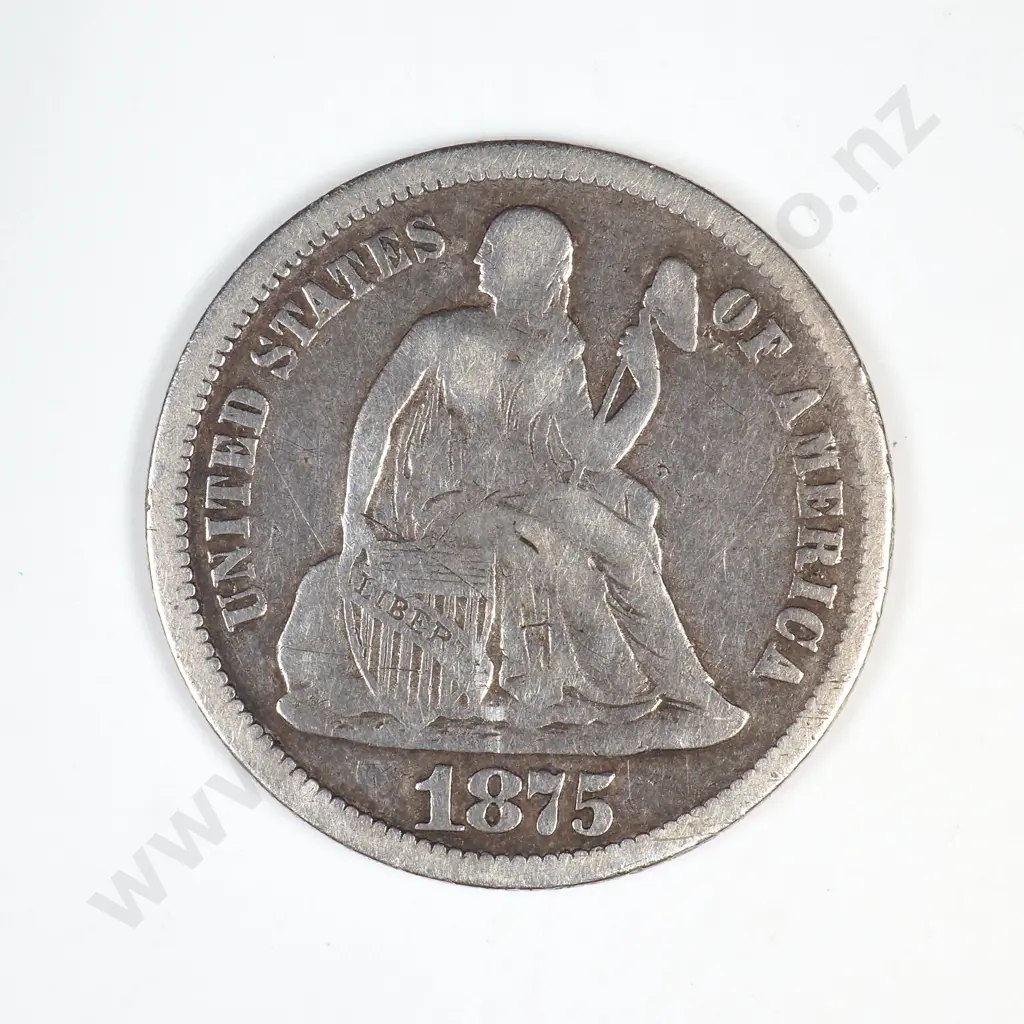 1875 Seated Liberty Dime Image 1++