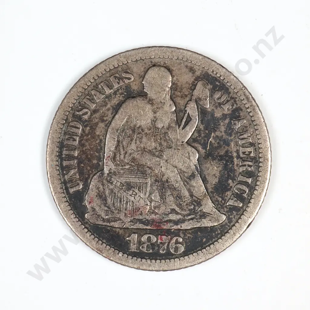 1876 Seated Liberty Dime Image 1++