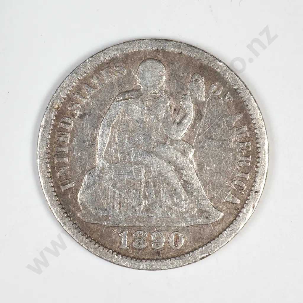 1890 Seated Liberty Dime Image 1++